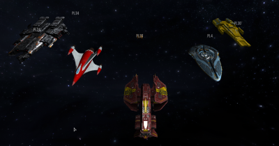 The various ships that can be hired from the Spacer Collective